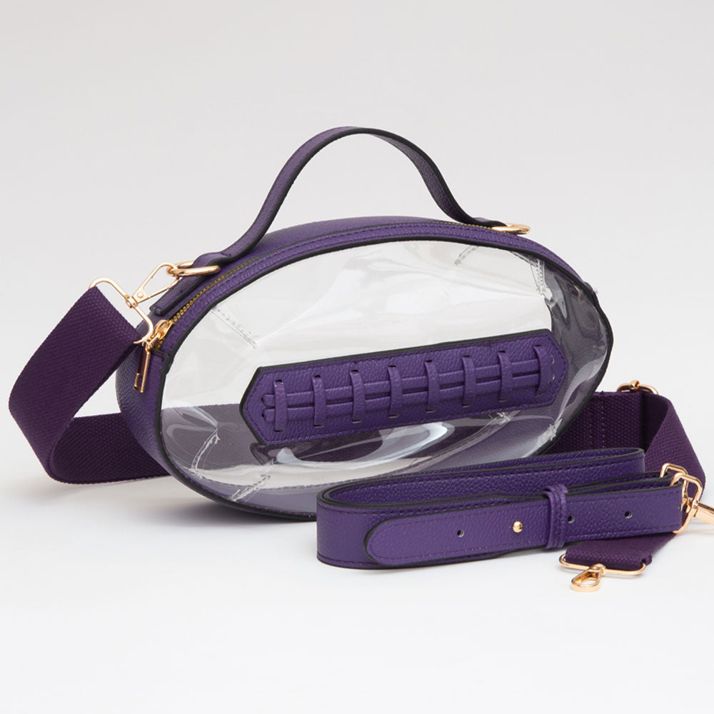 Football Shaped Transparent Crossbody Bag