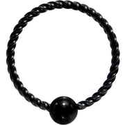 20G 5/16 Black Anodized So Twisted Captive Style Seamless Ring