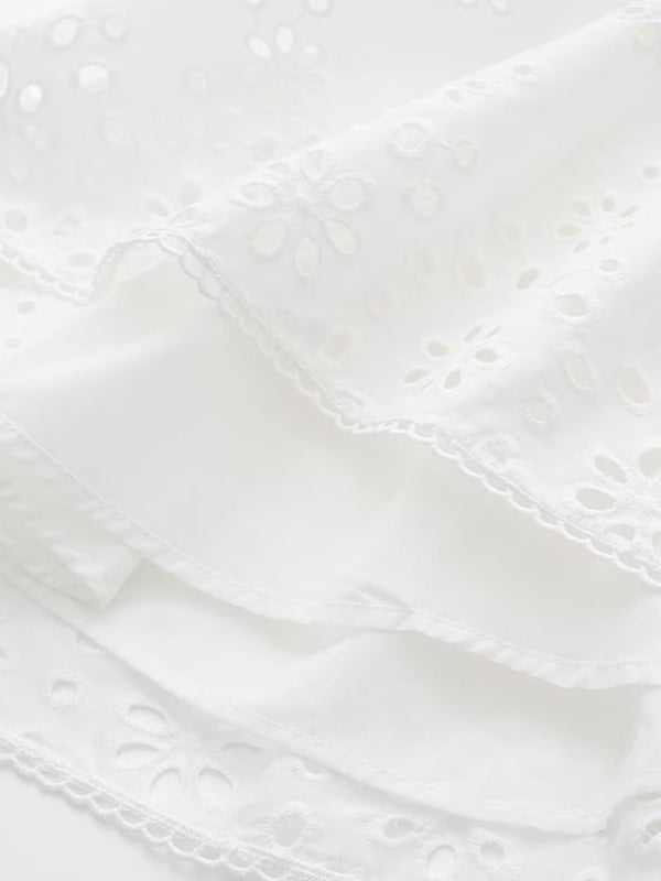 French lace sexy deep V-neck hollow waist short dress