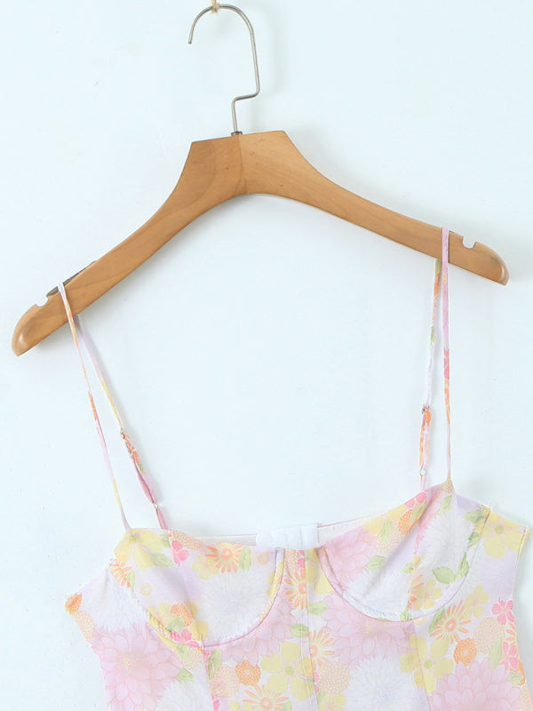 French steel ring suspender dress sexy tube top holiday skirt - Pattern / L