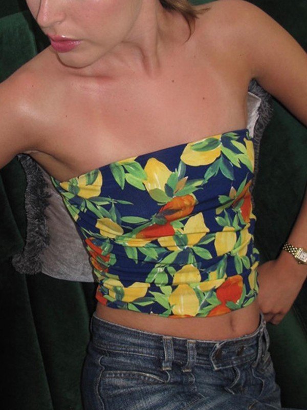 FRUIT PATTERN TUBE TOP FOR SUMMER WARDROBE ESSENTIALS