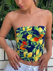 FRUIT PATTERN TUBE TOP FOR SUMMER WARDROBE ESSENTIALS