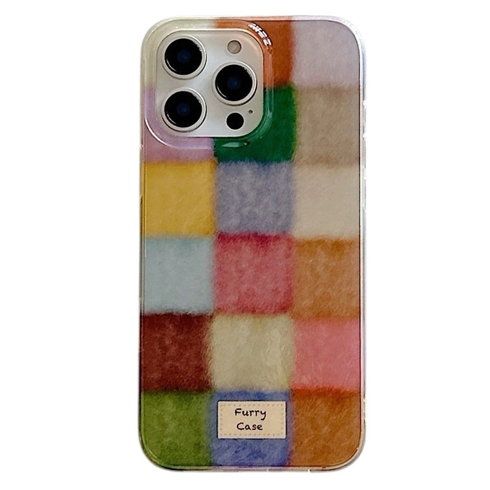 FURRY PLAID IPHONE CASE GRANDMA AESTHETIC PLAID