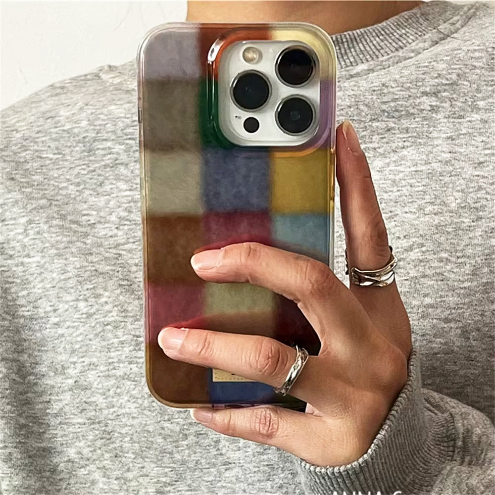 FURRY PLAID IPHONE CASE GRANDMA AESTHETIC PLAID
