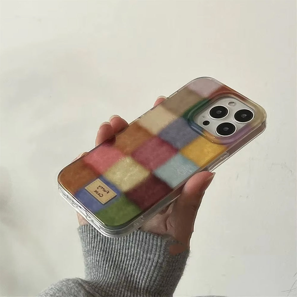 FURRY PLAID IPHONE CASE GRANDMA AESTHETIC PLAID