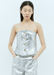 Ganni Women Foil Denim Corsage