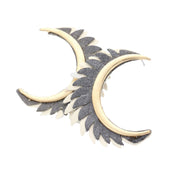 Genuine Leather Trimmed Half Metal Circle Post Back Earrings