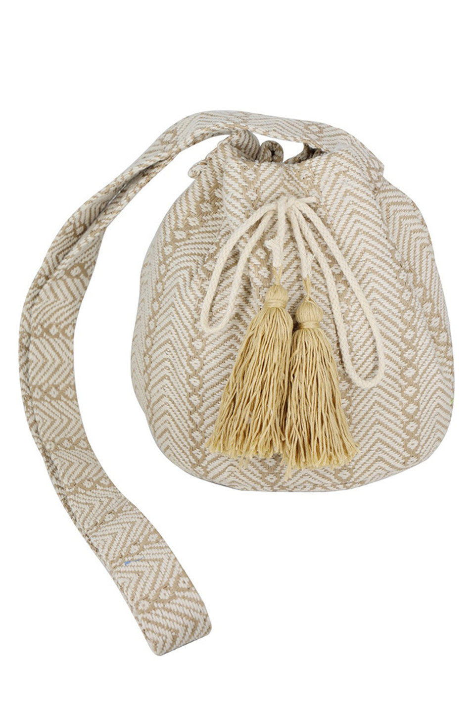 Geometric Pattern Bucket Bag