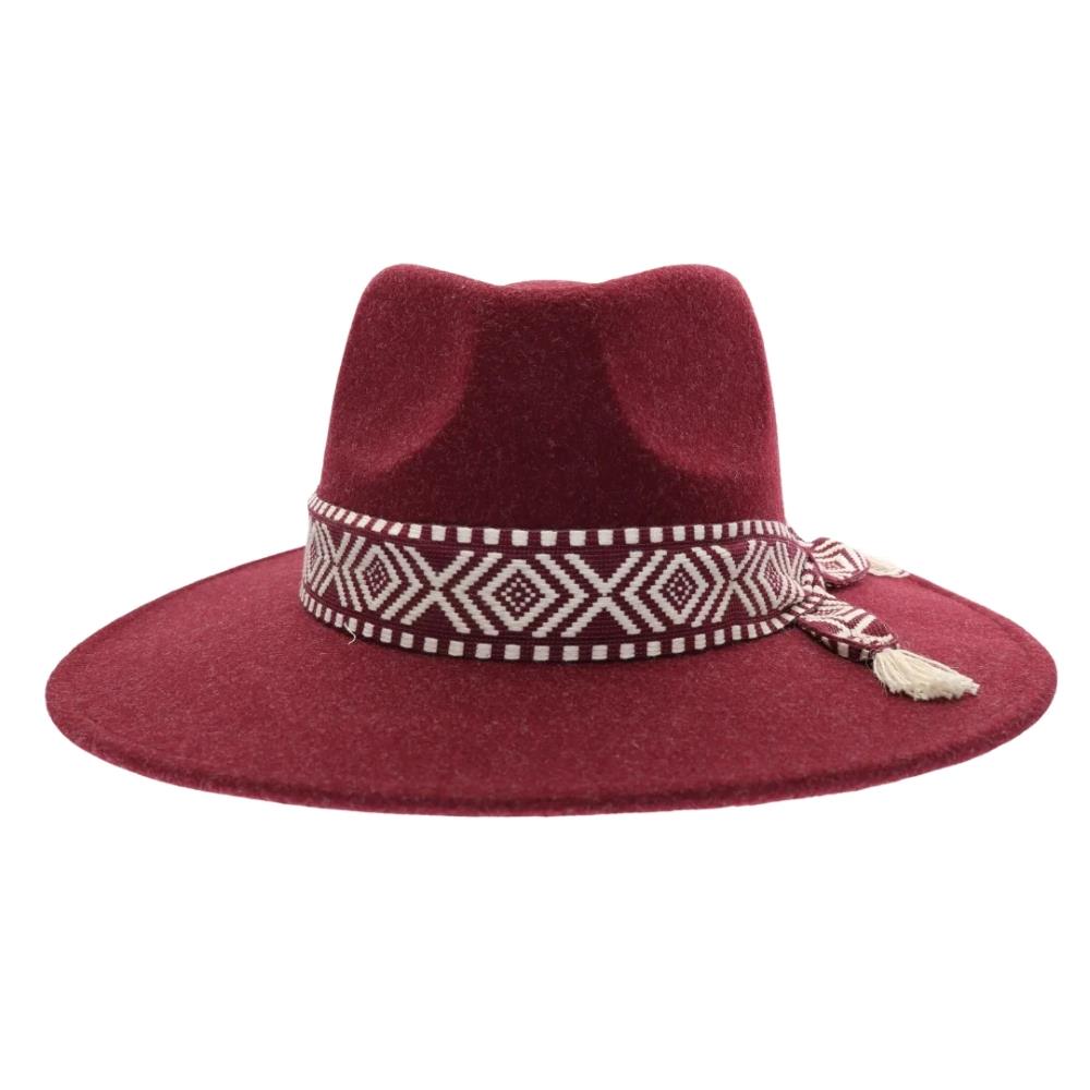 Geometric Trim Vegan Fabric C.C Panama HAT