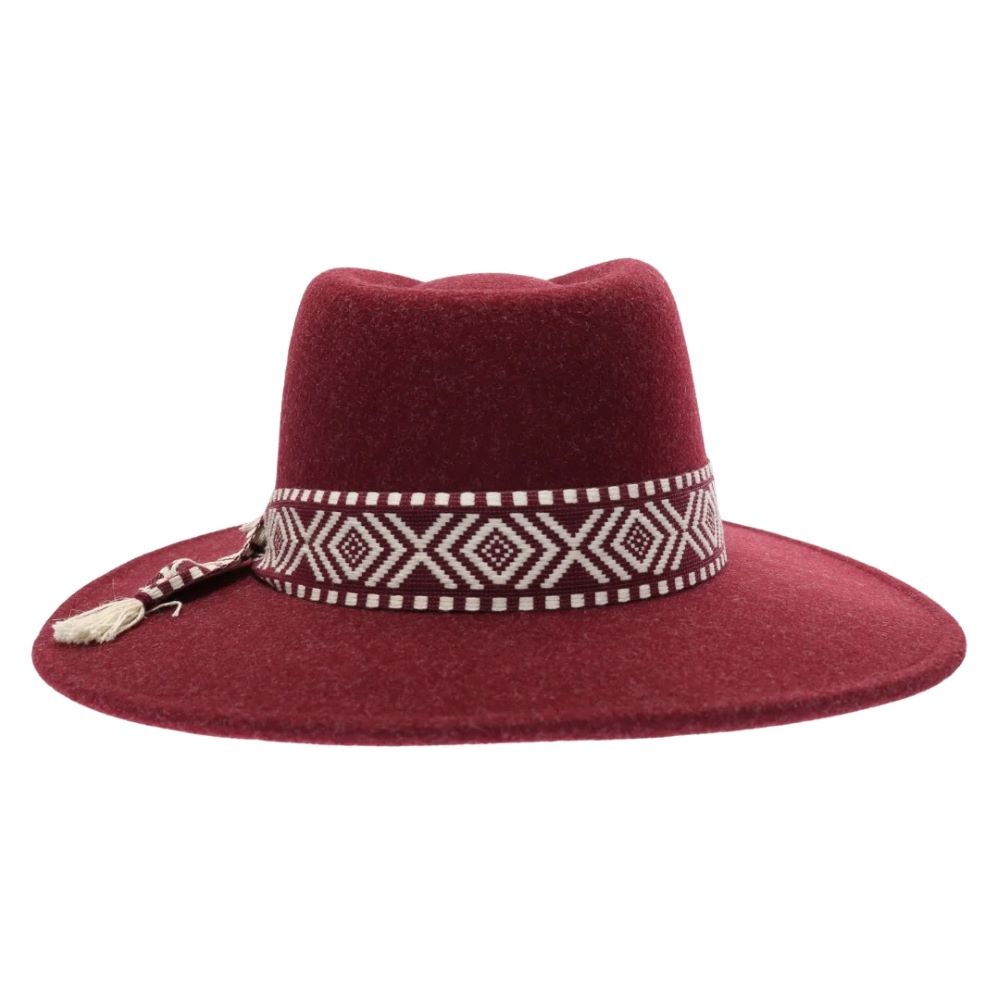 Geometric Trim Vegan Fabric C.C Panama HAT