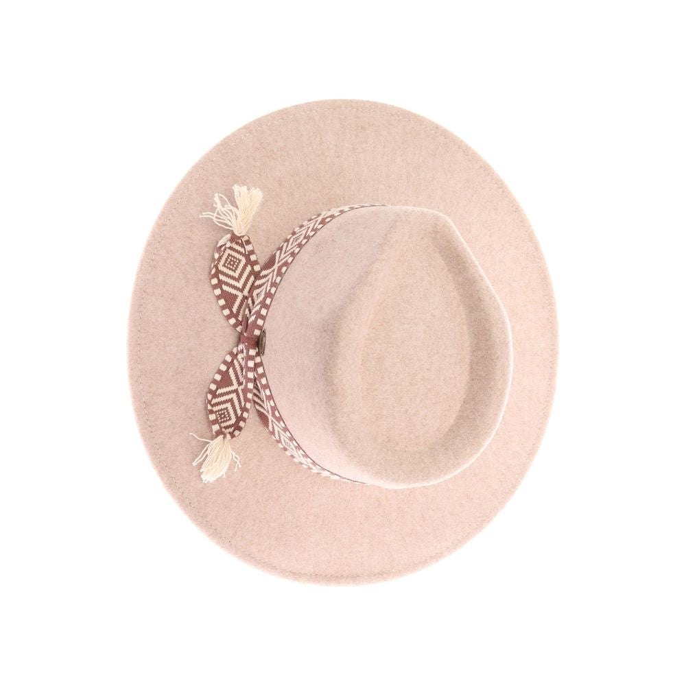 Geometric Trim Vegan Fabric C.C Panama HAT