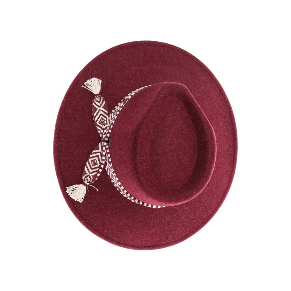 Geometric Trim Vegan Fabric C.C Panama HAT
