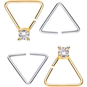 20G 3/8 Clear Gem Multi Triangle Seamless Ring Set