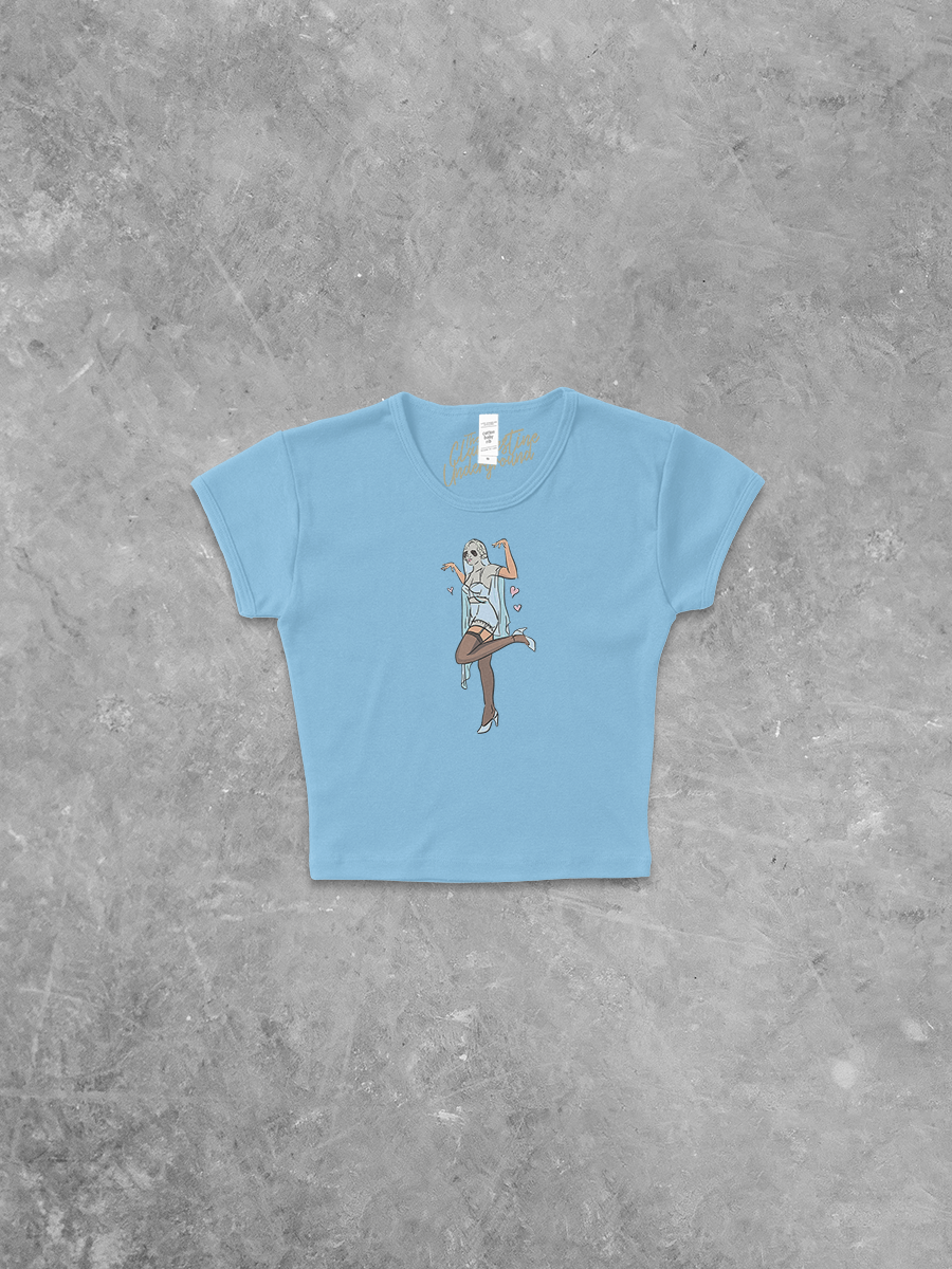 Underground Original Design: Ghost Holding Flowers Micro-Ribbed Baby Tee