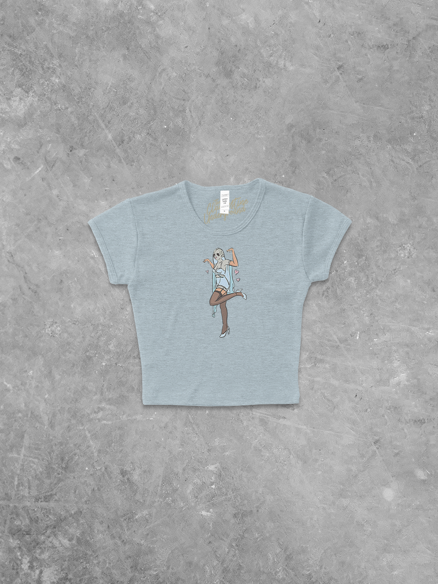Underground Original Design: Ghost Holding Flowers Micro-Ribbed Baby Tee