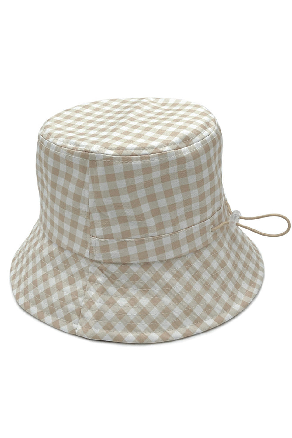 GINGHAM PATTERN DARW STRING BUCKET HAT