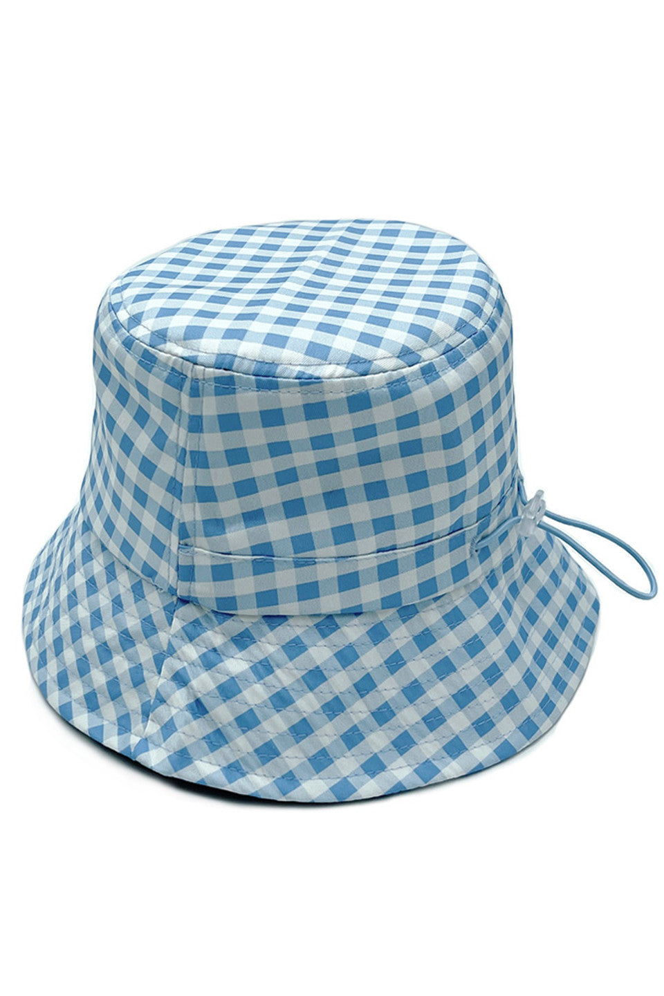 GINGHAM PATTERN DARW STRING BUCKET HAT