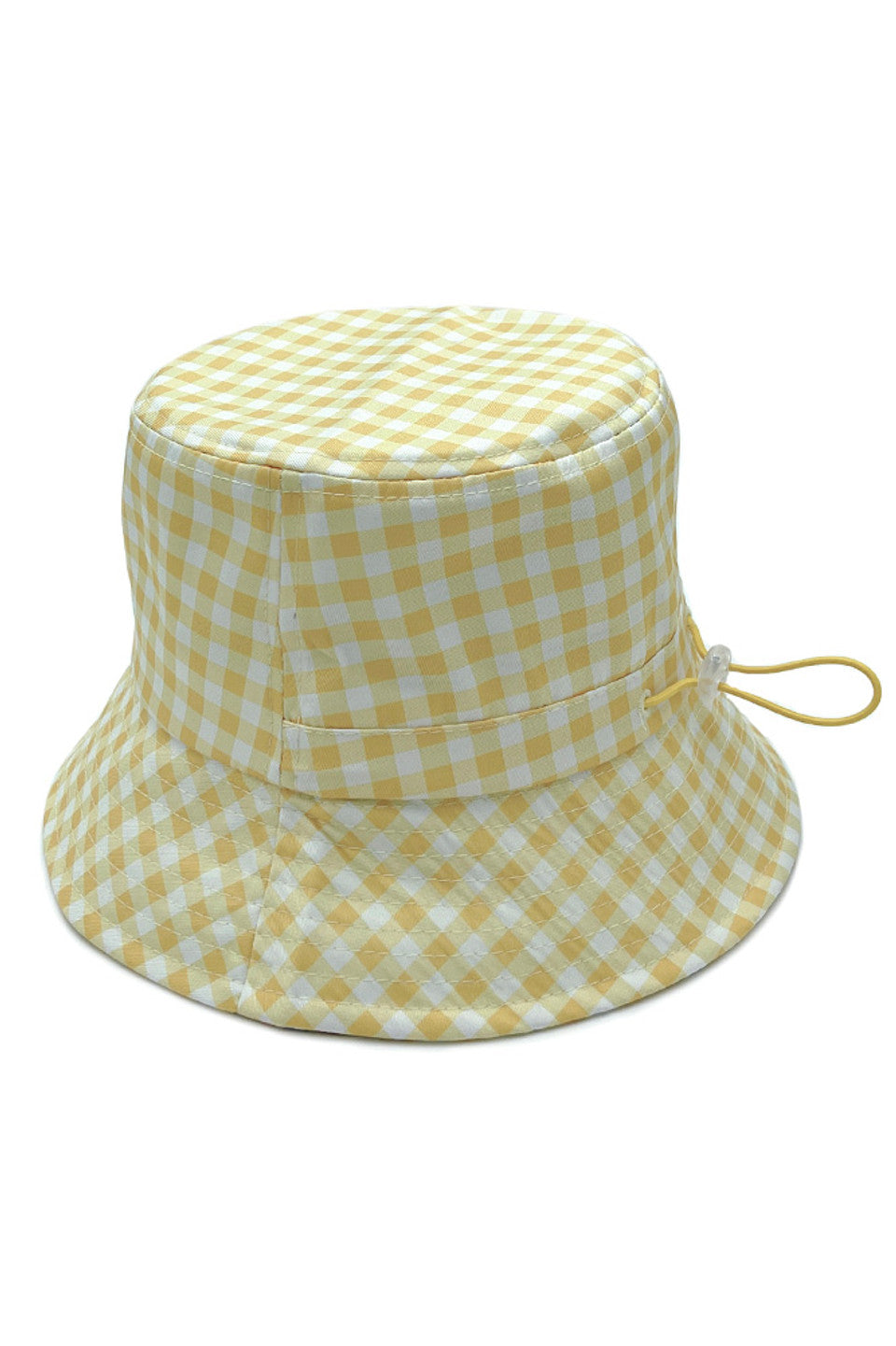 GINGHAM PATTERN DARW STRING BUCKET HAT