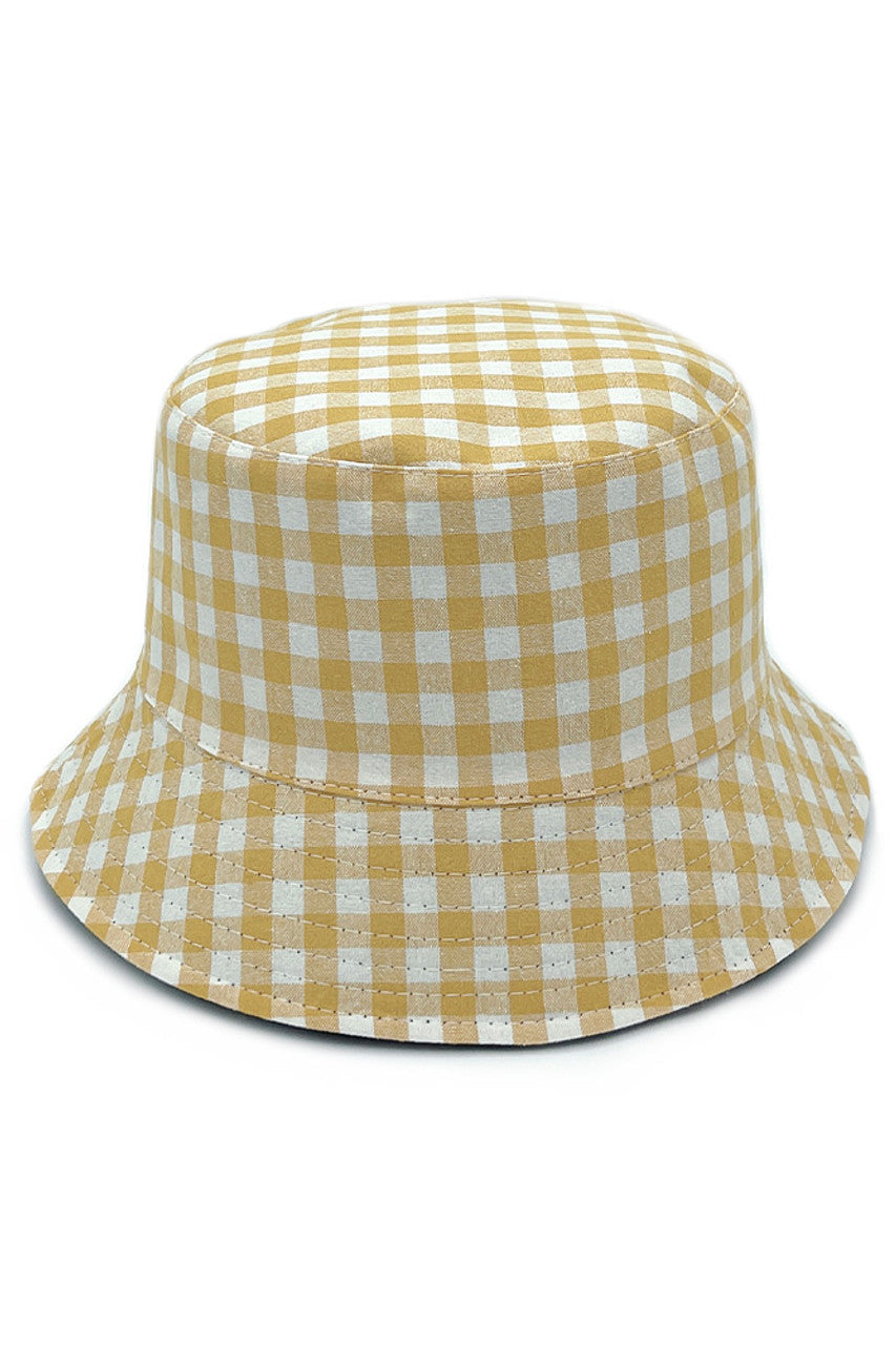 GINGHAM REVERSIBLE BUCKET HAT