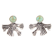 Ginko Blue Turquoise and Sterling Silver Stud Earrings