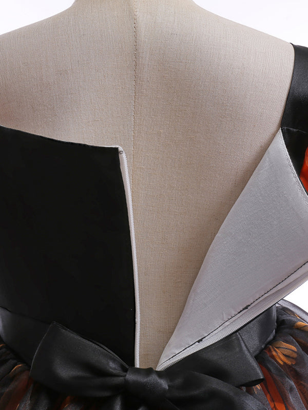 Girls’ Halloween Pumpkin Witch Dress