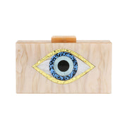 Glittered Evil Eye Celluloid Acetate Clutch Crossbody Bag