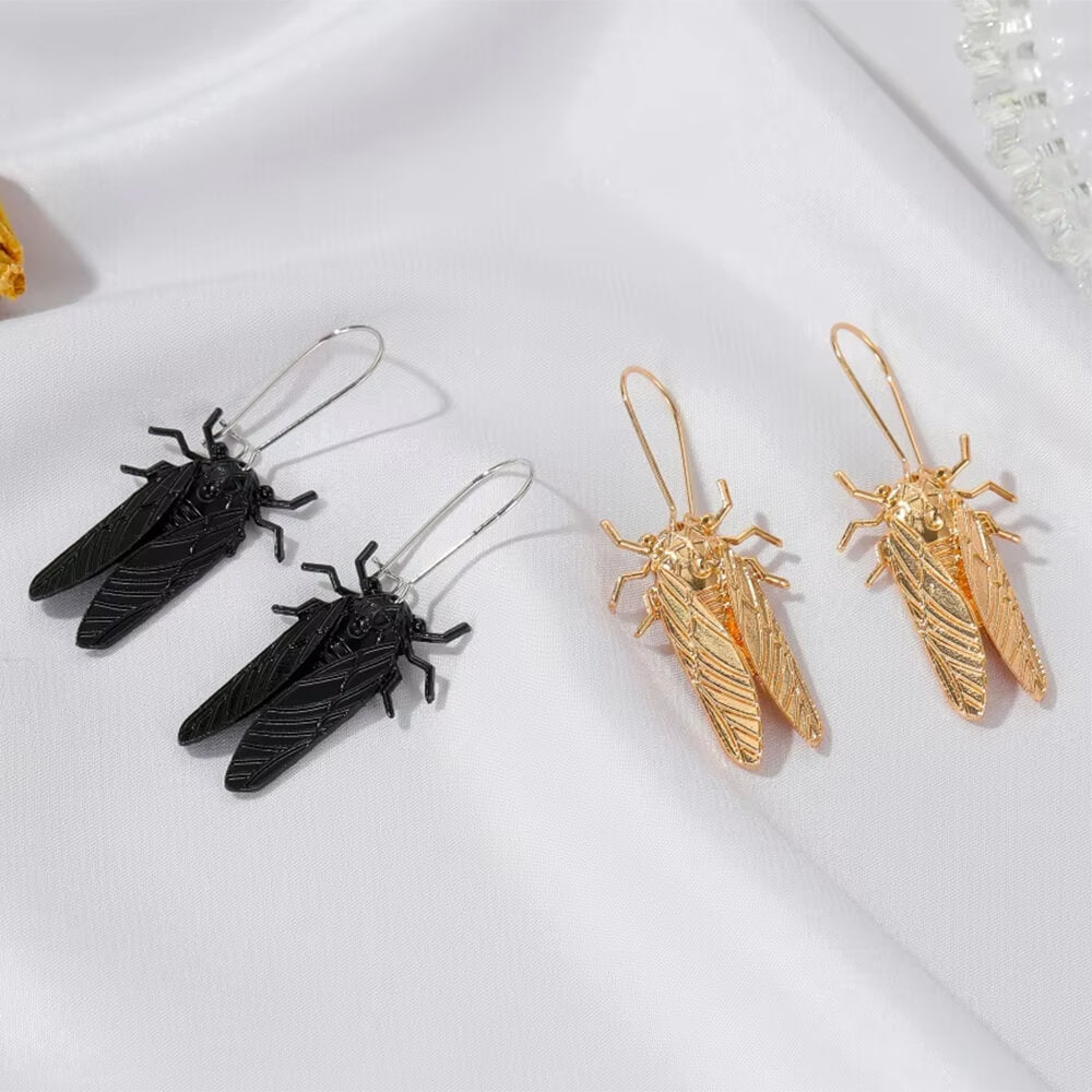 GOLD CICADA EARRINGS ZINC ALLOY SPECIAL OCCASIONS