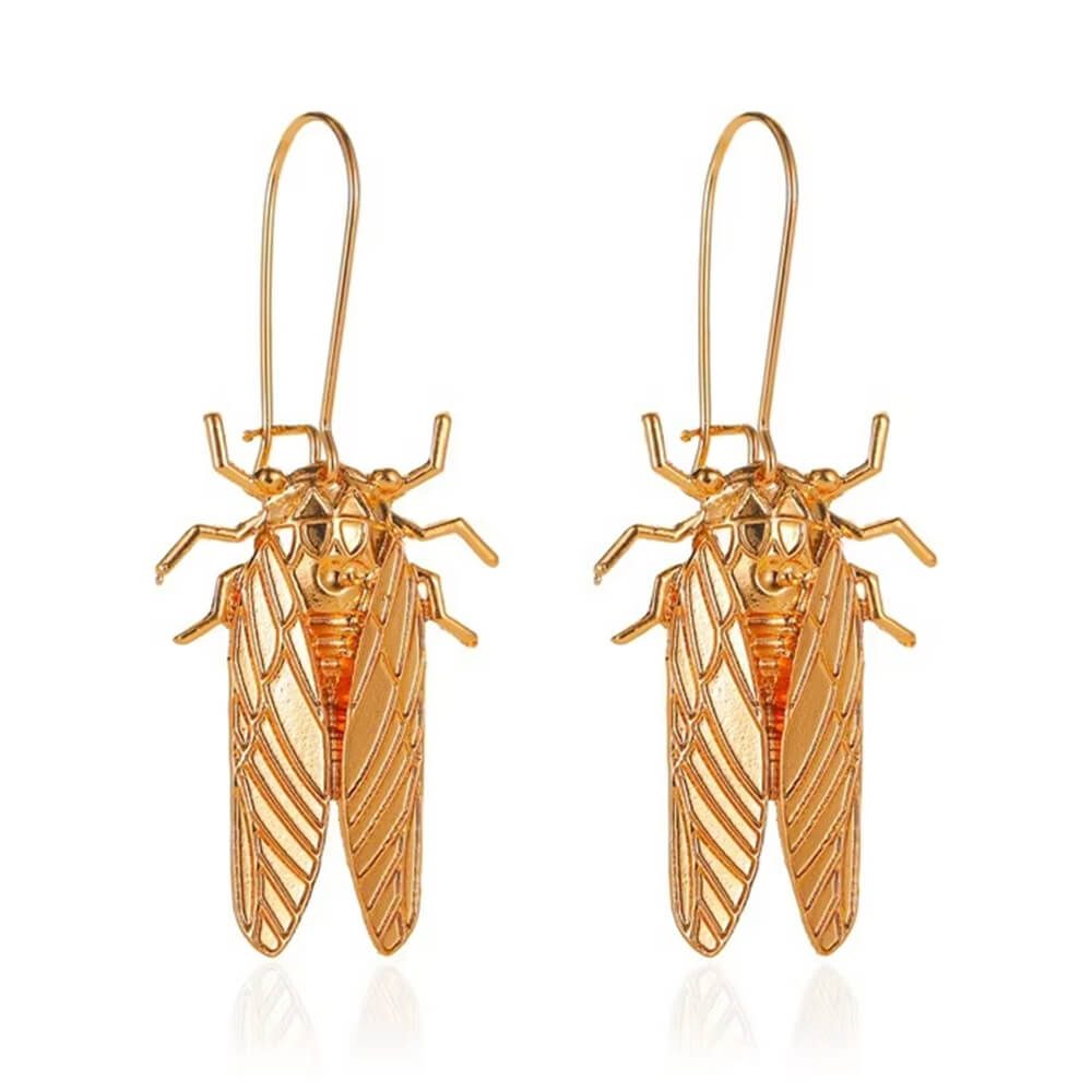 GOLD CICADA EARRINGS ZINC ALLOY SPECIAL OCCASIONS