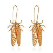 GOLD CICADA EARRINGS ZINC ALLOY SPECIAL OCCASIONS