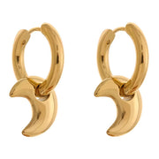 GOLD CRESCENT MOON DROP EARRINGS