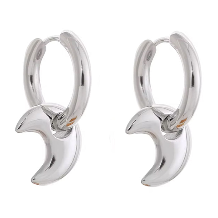 GOLD CRESCENT MOON DROP EARRINGS