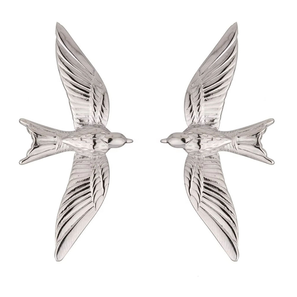 GOLD FLYING BIRD AESTHETIC EARRINGS PAIR
