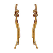 GOLD KNOT TASSEL EARRINGS MINIMALIST KNOT EARRING