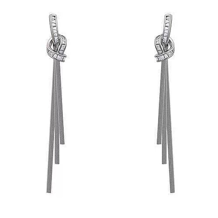 GOLD KNOT TASSEL EARRINGS MINIMALIST KNOT EARRING