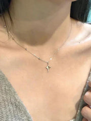 GOLD STAR PENDANT NECKLACE STAR ALLOY STATEMENT PIECE