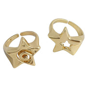 GOLD STAR RINGS SET JEWELRY