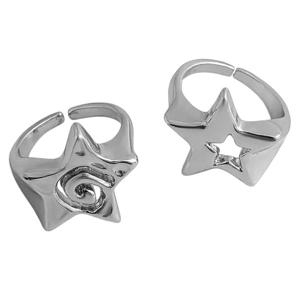 GOLD STAR RINGS SET JEWELRY