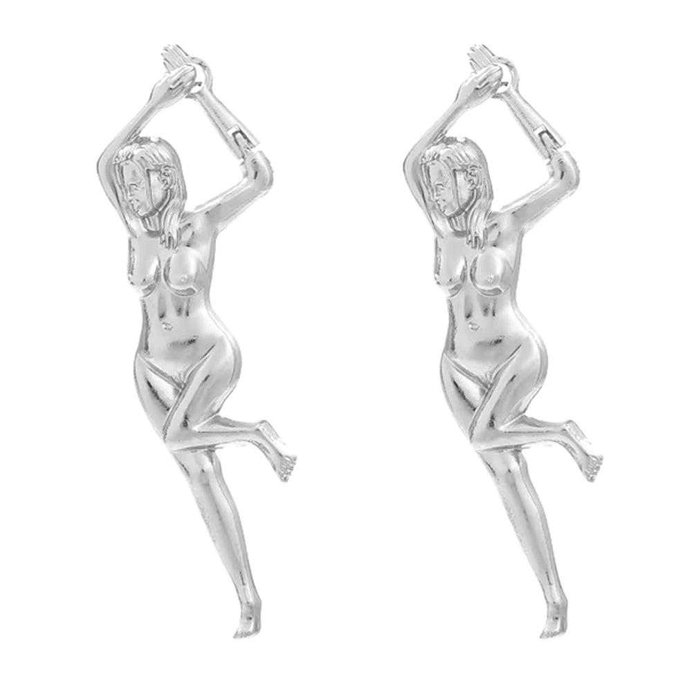 GOLD VINTAGE STYLE FEMALE BODY EARRINGS