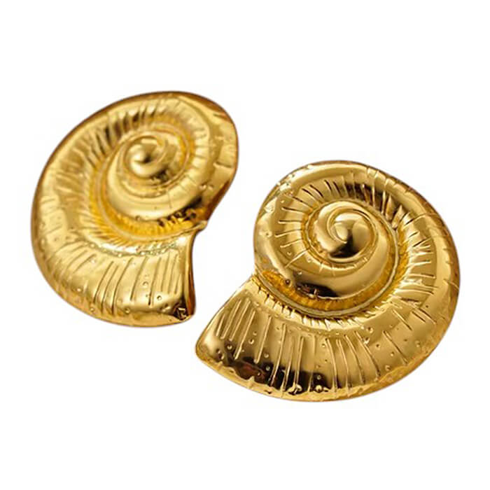 GOLDEN SEASHELL EARRINGS MERMAID AESTHETIC EARRING COLLECTION