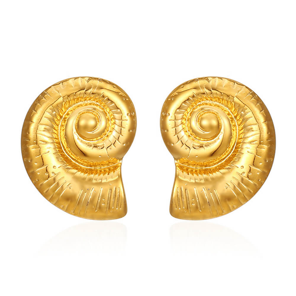 GOLDEN SEASHELL EARRINGS MERMAID AESTHETIC EARRING COLLECTION