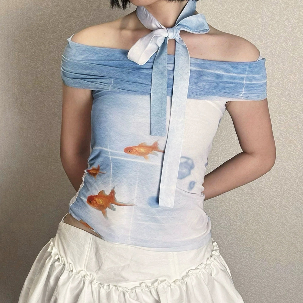 GOLDFISH GRAPHIC TEE: GOLDFISH PRINT GRAPHIC