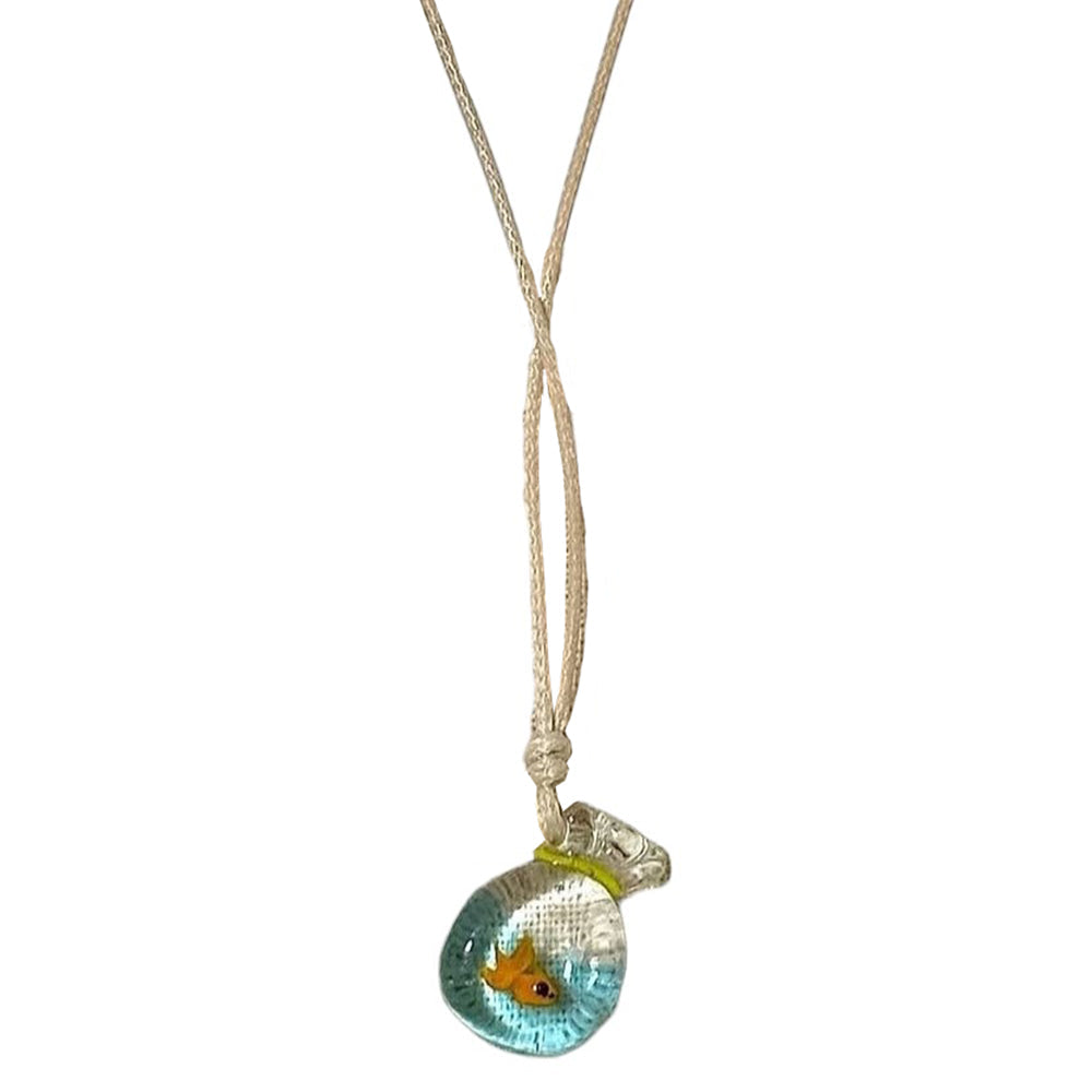 GOLDFISH IN A BAG PENDANT NECKLACE