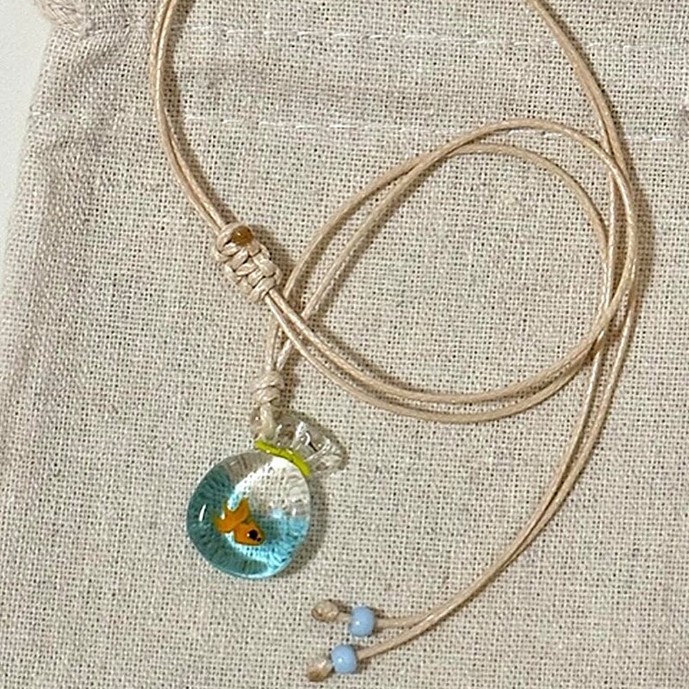 GOLDFISH IN A BAG PENDANT NECKLACE