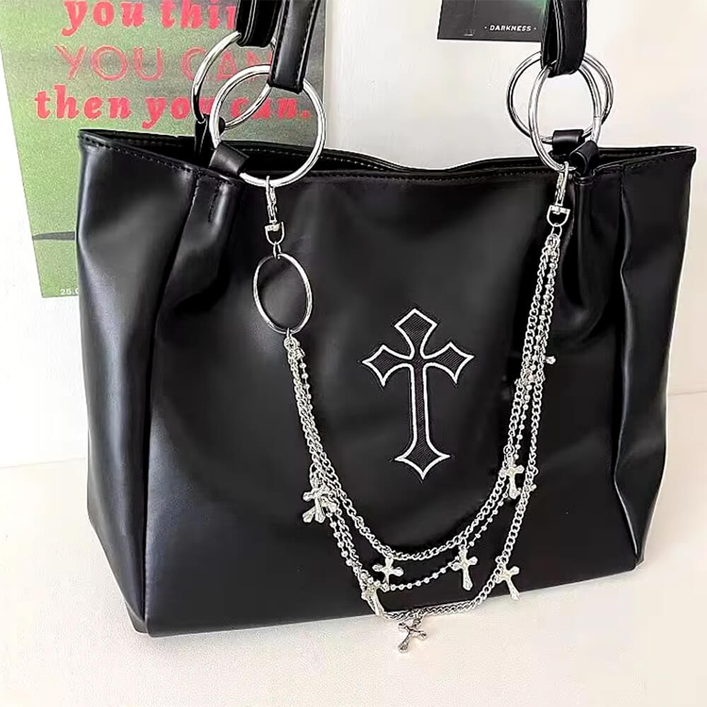 GOTHIC HANDBAG CLASSIC ELEGANCE VEGAN LEATHER