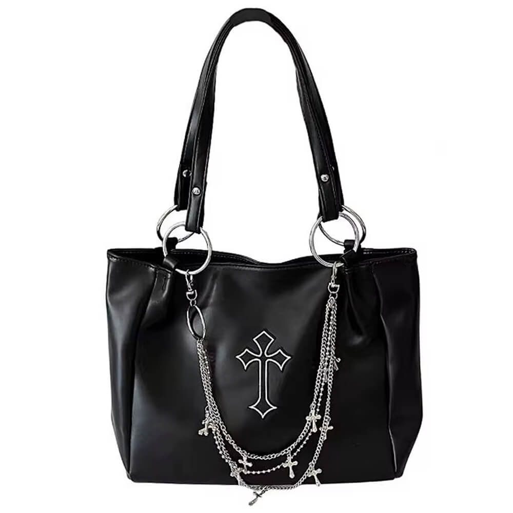GOTHIC HANDBAG CLASSIC ELEGANCE VEGAN LEATHER