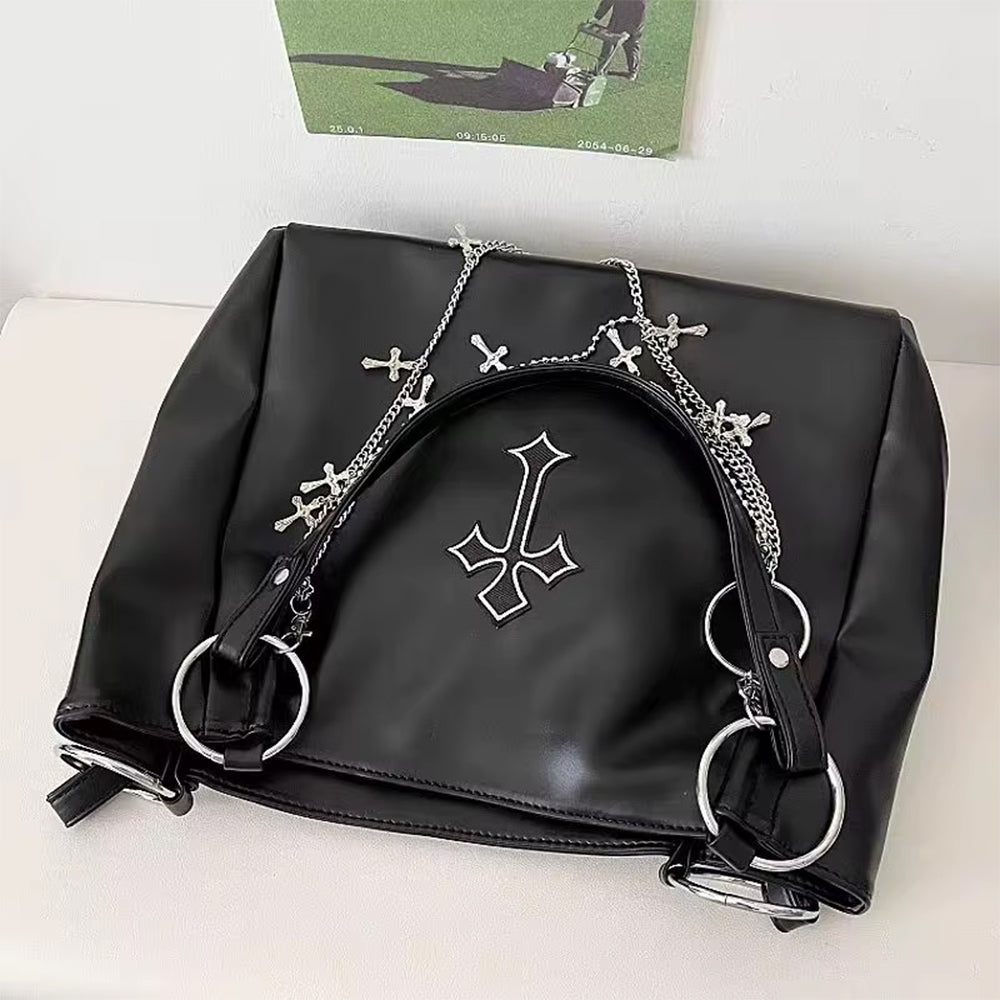 GOTHIC HANDBAG CLASSIC ELEGANCE VEGAN LEATHER