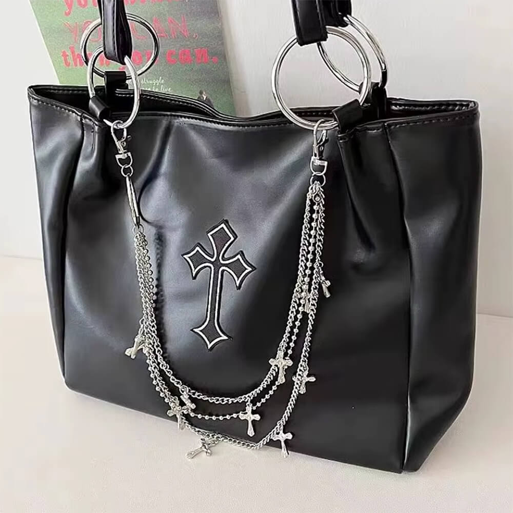 GOTHIC HANDBAG CLASSIC ELEGANCE VEGAN LEATHER