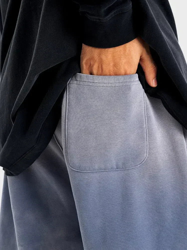 GRADIENT WASHED JOGGERS BLUE OMBRE WASH