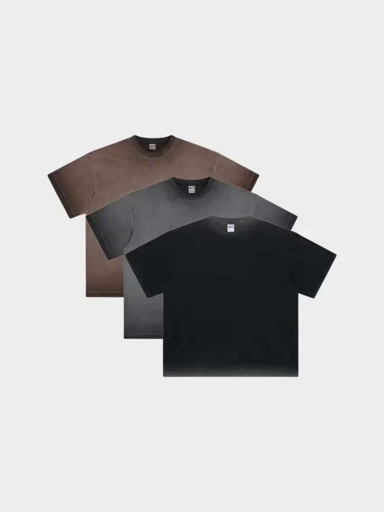 SOLID COLOR T-SHIRT BUNDLE WITH GRADIENT WASHED T-SHIRTS