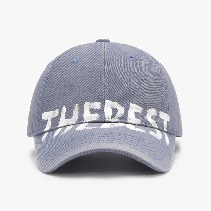 Graffiti letters fashion all-match cap outdoor curved brim soft top baseball cap - Blue grey / FREESIZE